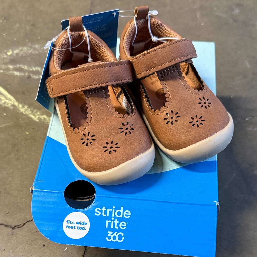 Stride Rite Tan Baby Walker Shoes